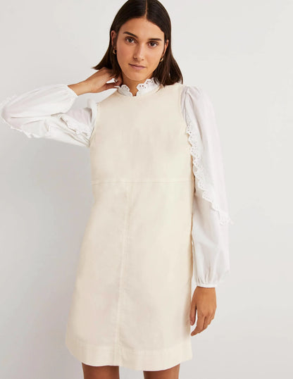 Evie Cord Shift Dress-Ecru