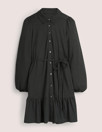 Tiered Jersey Shirt Mini Dress-Cavolo Nero