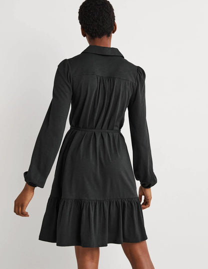 Tiered Jersey Shirt Mini Dress-Cavolo Nero