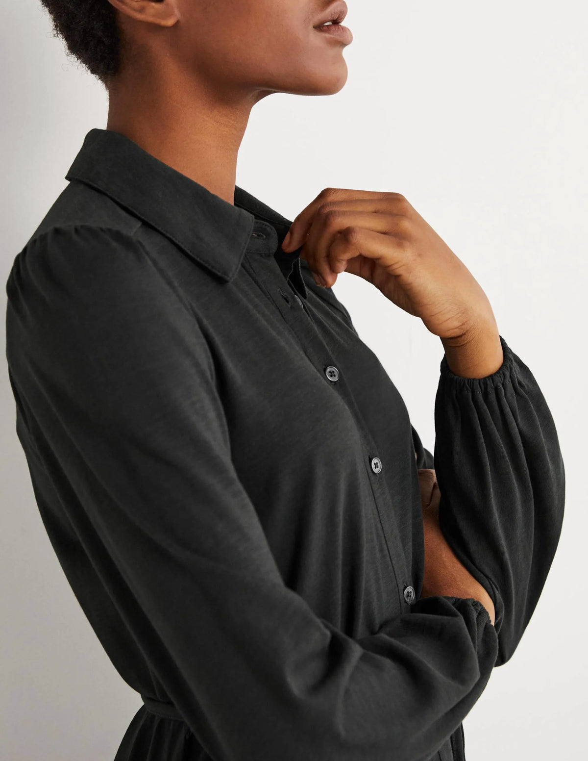 Tiered Jersey Shirt Mini Dress-Cavolo Nero