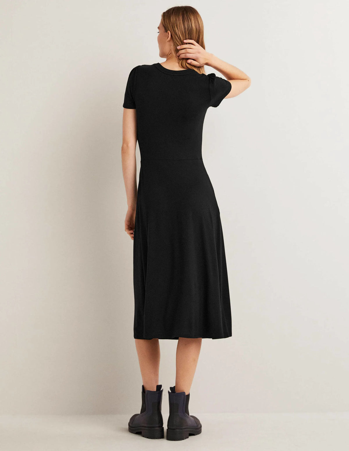 Lucinda Jersey Midi Dress-Black