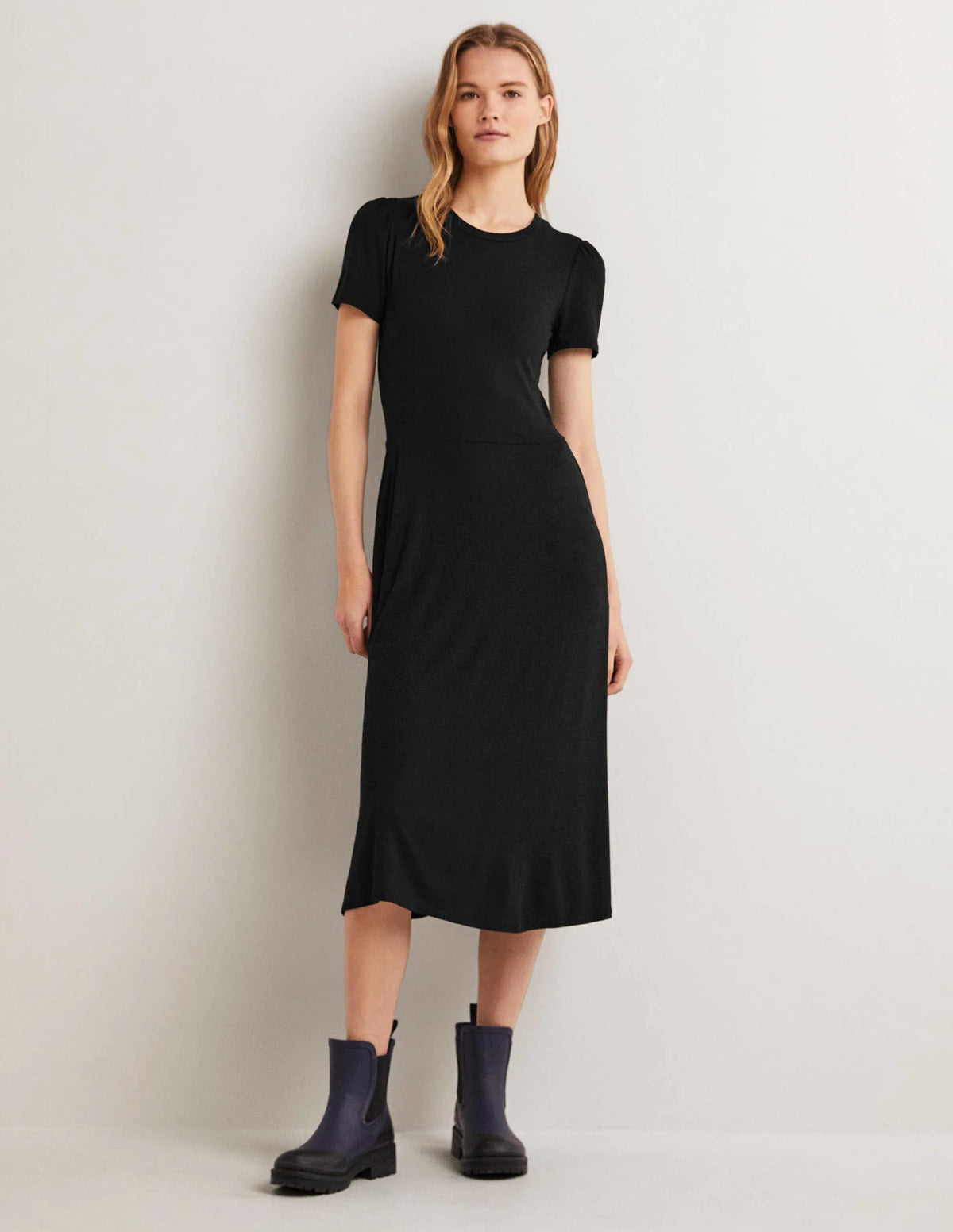Lucinda Jersey Midi Dress-Black