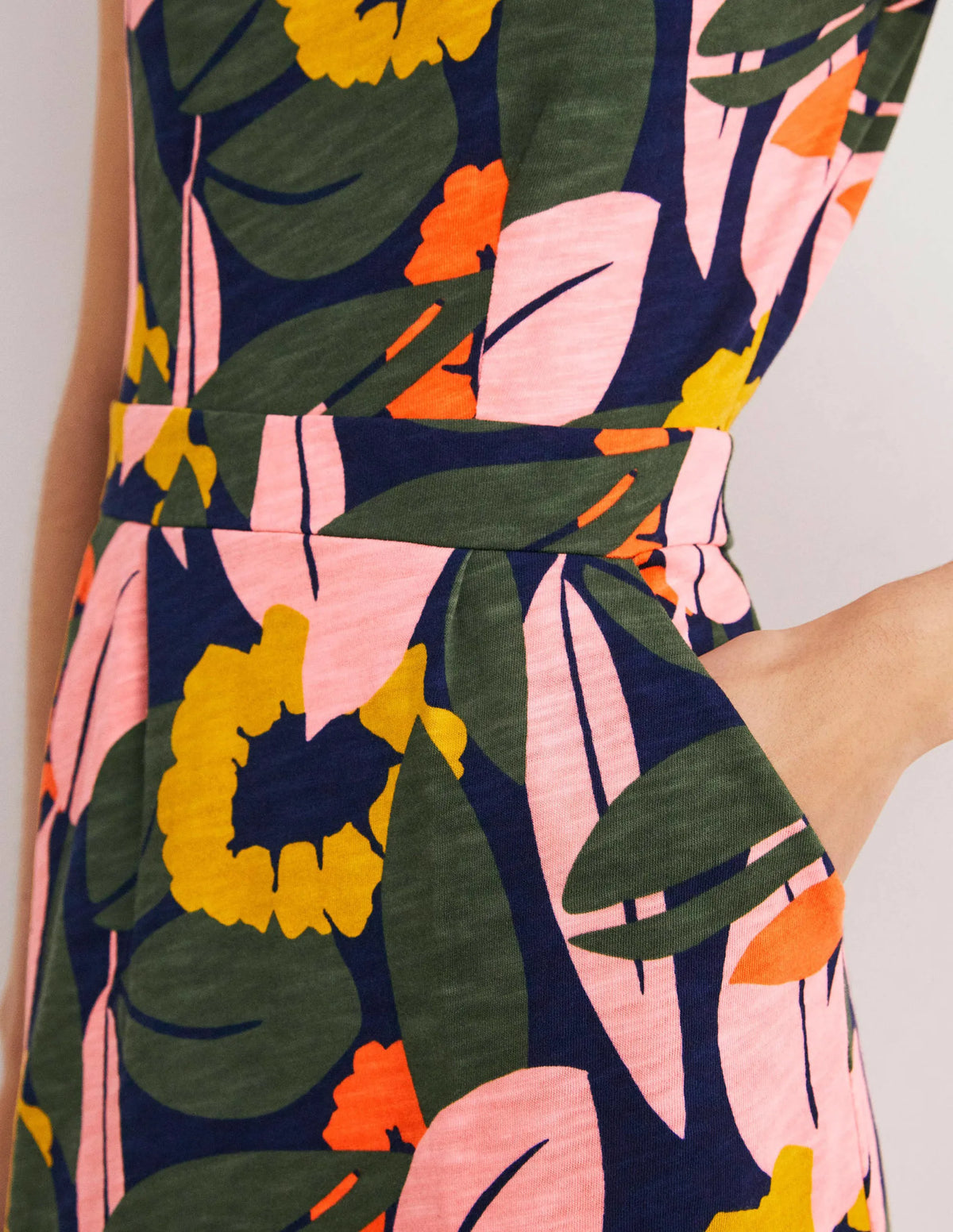 Florrie Jersey Dress-French Navy, Abstract Bloom