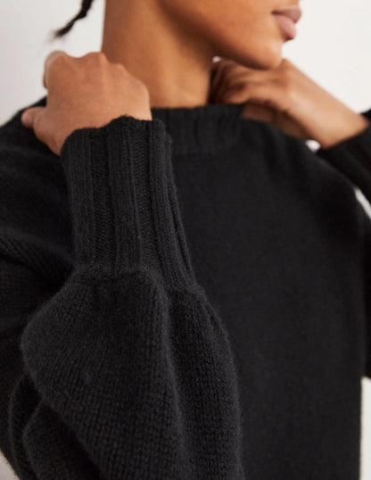 Chunky Cashmere Sweater-Black