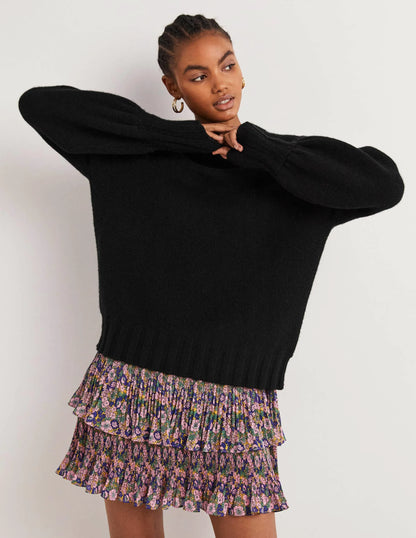 Chunky Cashmere Sweater-Black