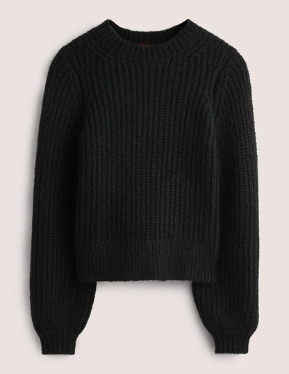 Chunky Ribbed Sweater-Black
