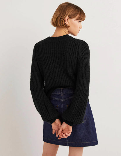 Chunky Ribbed Sweater-Black