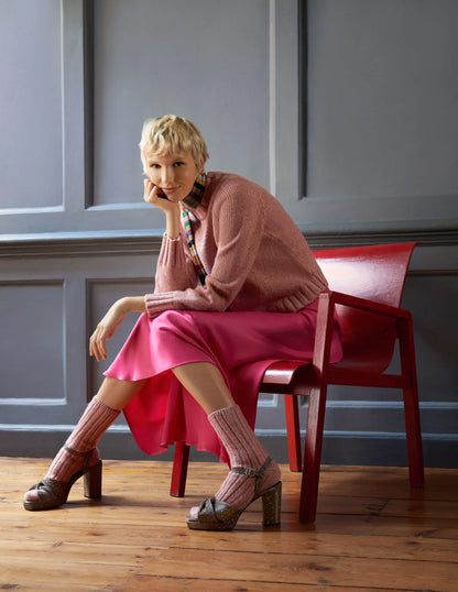Speckled Fluffy Sweater-Pink Frosting