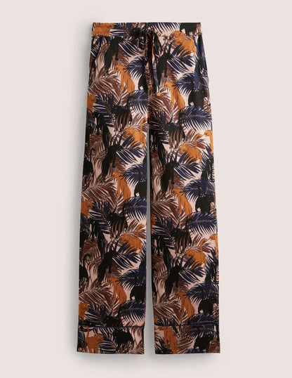 Easy Cotton Sleep Bottoms-Milkshake, Tropic Panther