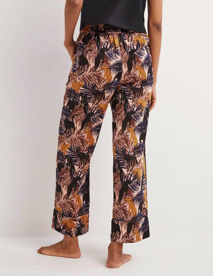 Easy Cotton Sleep Bottoms-Milkshake, Tropic Panther