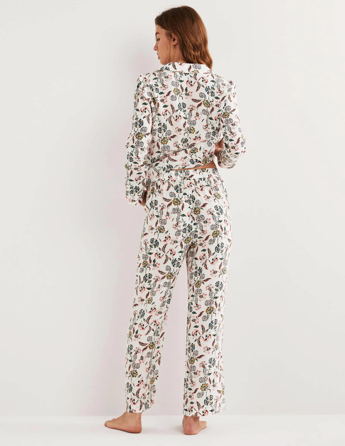 Silk Pajama Set-Ivory, Blossom Pome