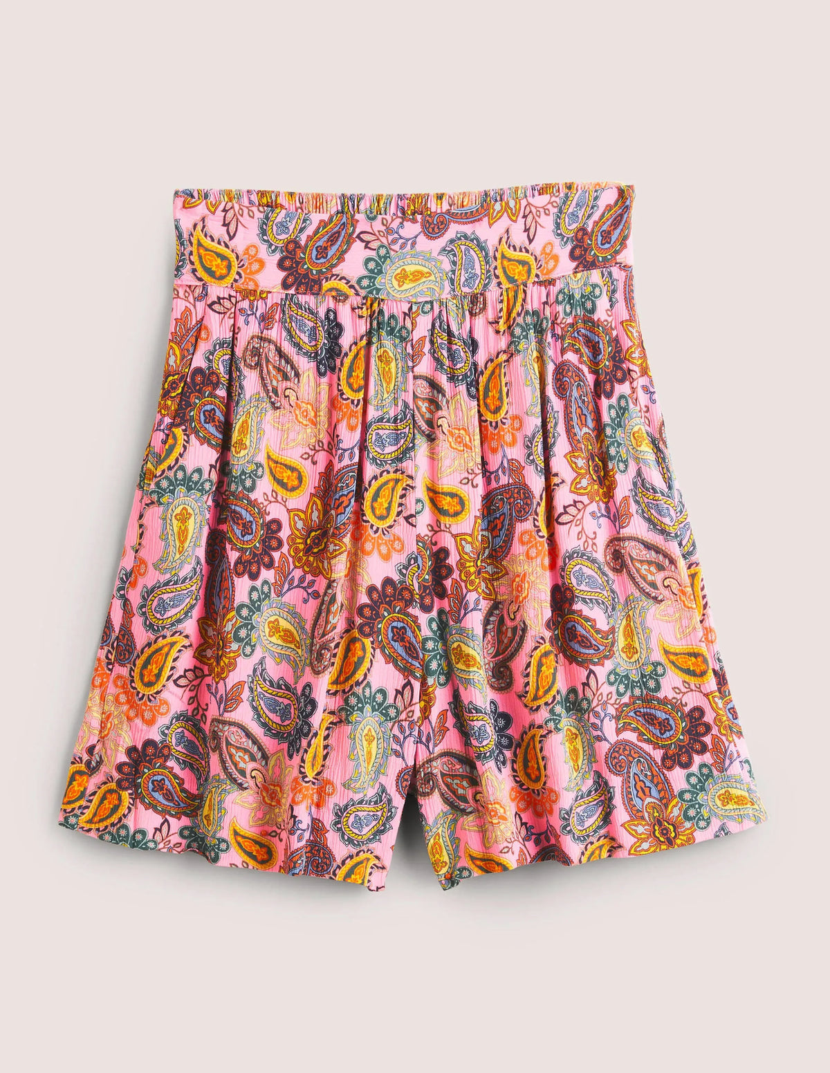 Grace Crinkle Shorts-Cherry Blossom, Paisley Charm