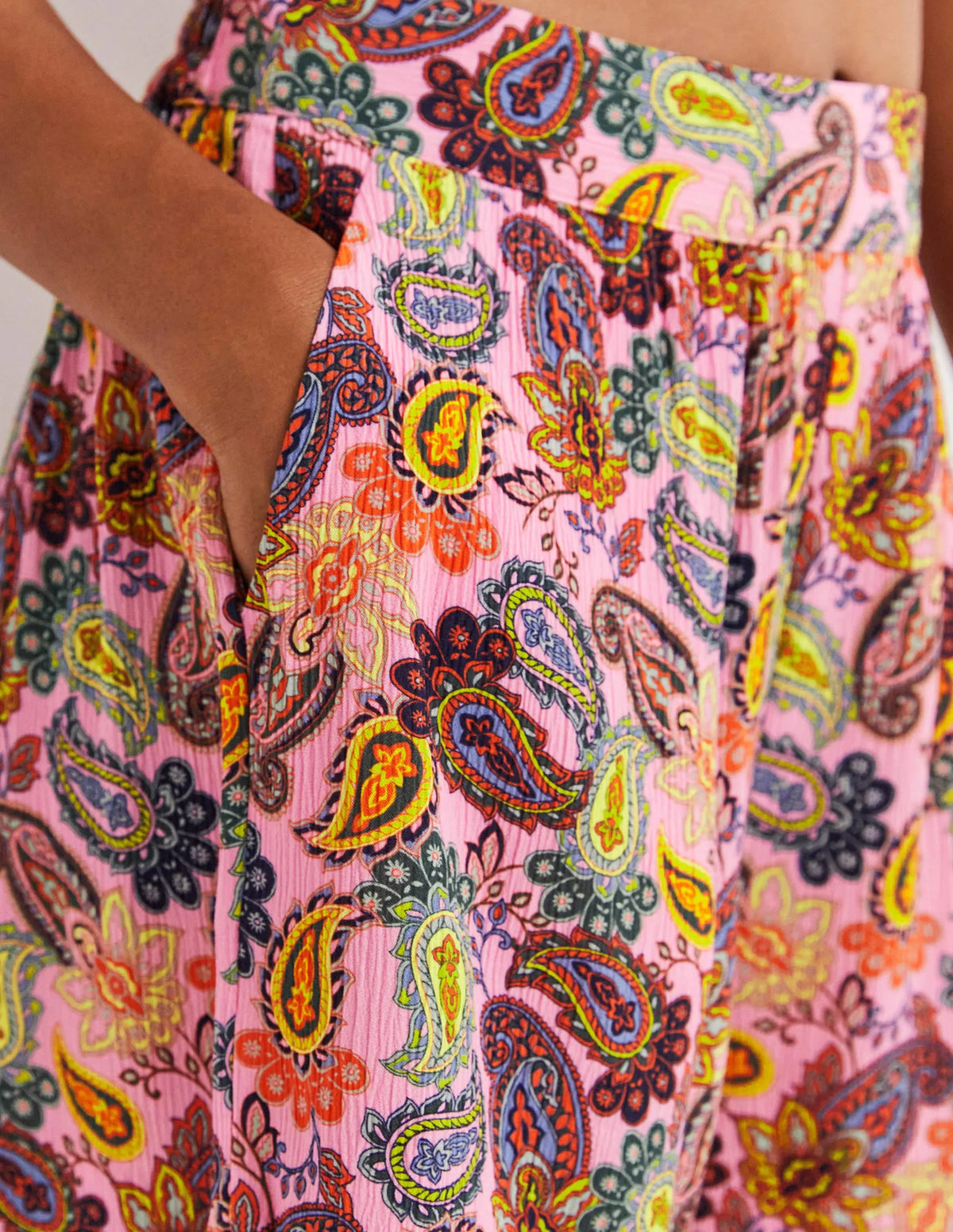 Grace Crinkle Shorts-Cherry Blossom, Paisley Charm