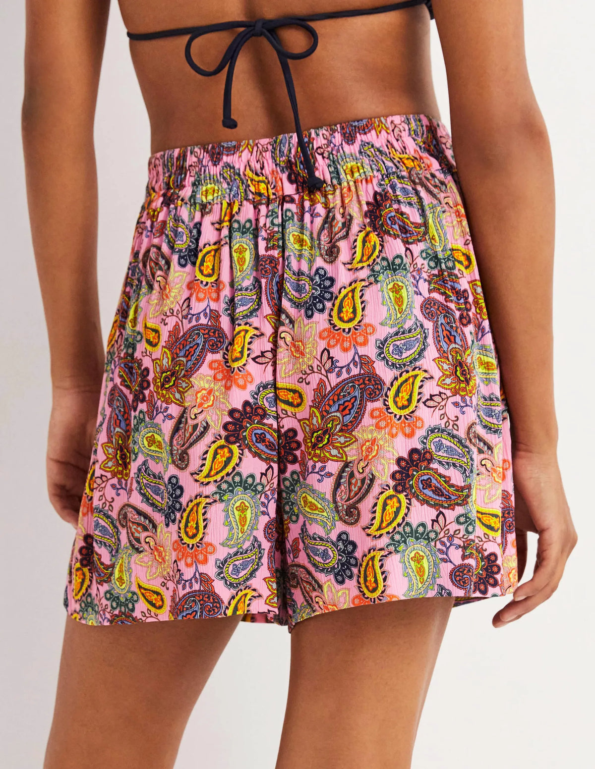 Grace Crinkle Shorts-Cherry Blossom, Paisley Charm