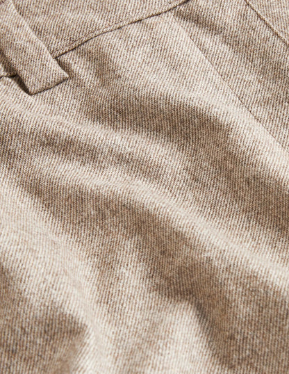 High Rise Balloon Leg Pants-Light Oatmeal Marl