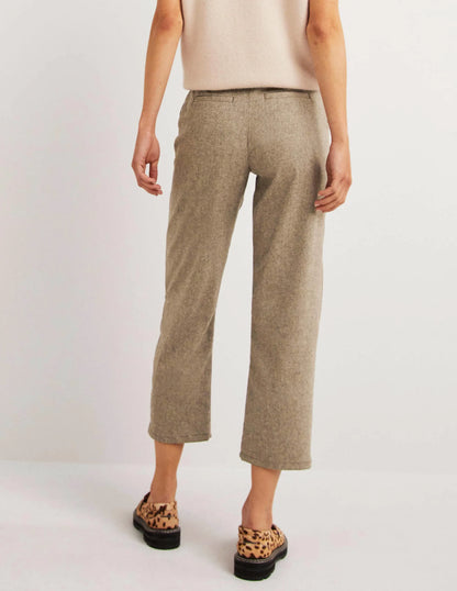 High Rise Balloon Leg Pants-Light Oatmeal Marl