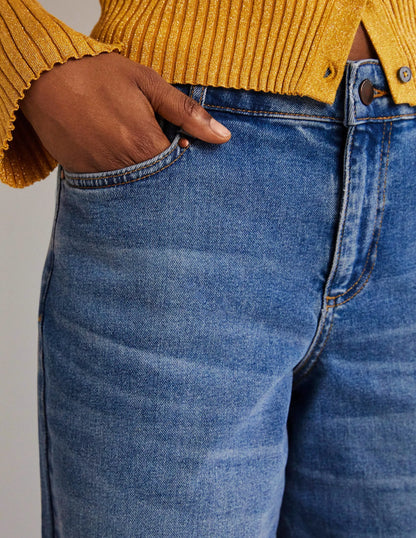 Low Rise Wide Leg Jeans-Light Vintage