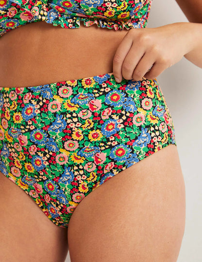 High Waisted Bikini Bottoms-Multi, Flora Illusion