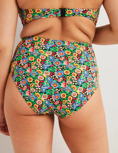 High Waisted Bikini Bottoms-Multi, Flora Illusion