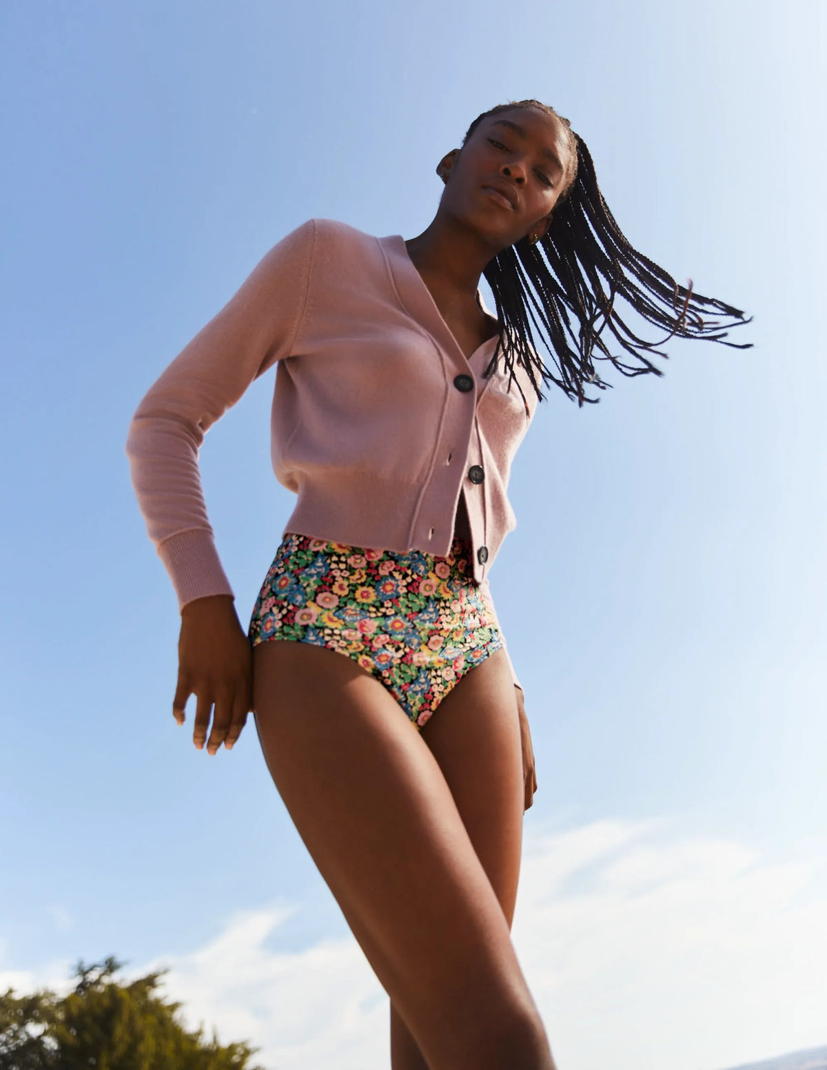 High Waisted Bikini Bottoms-Multi, Flora Illusion