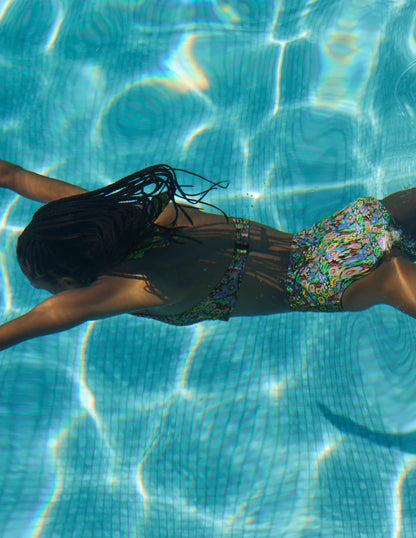 High Waisted Bikini Bottoms-Multi, Flora Illusion