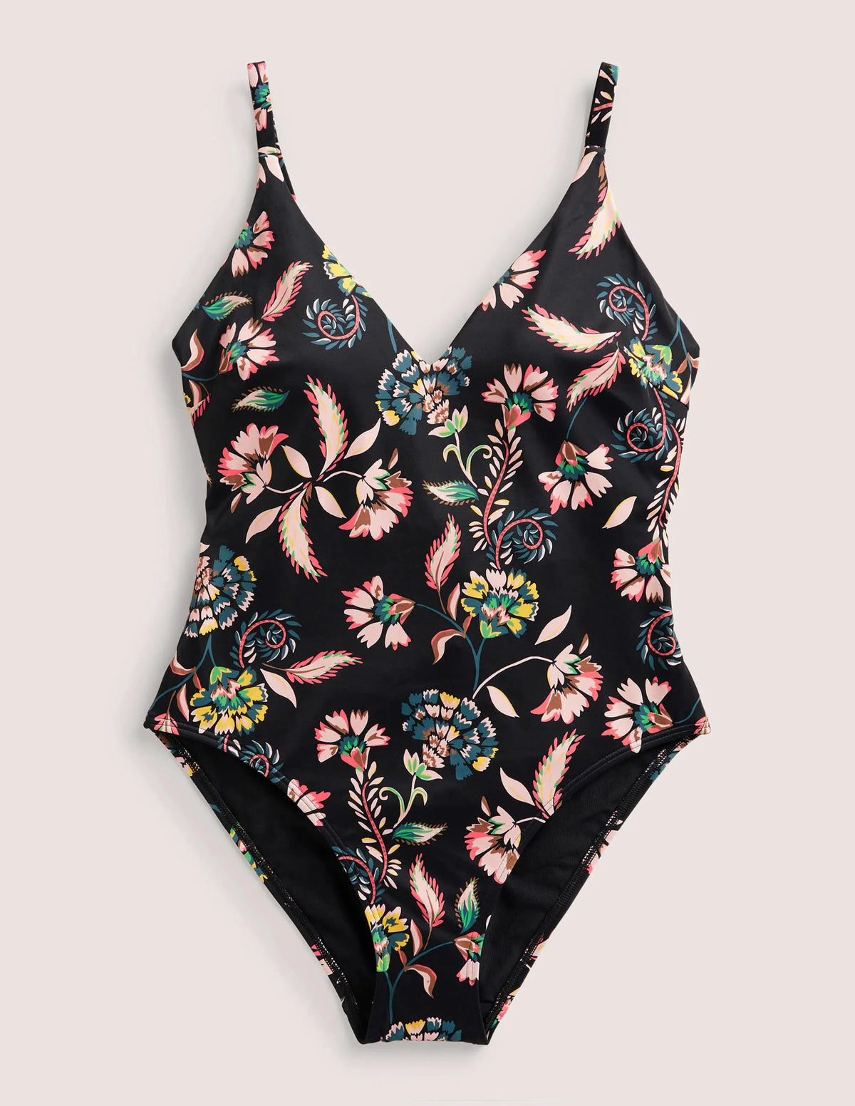 Cross Strap Low Back Swimsuit-Nero, Blossom Pome