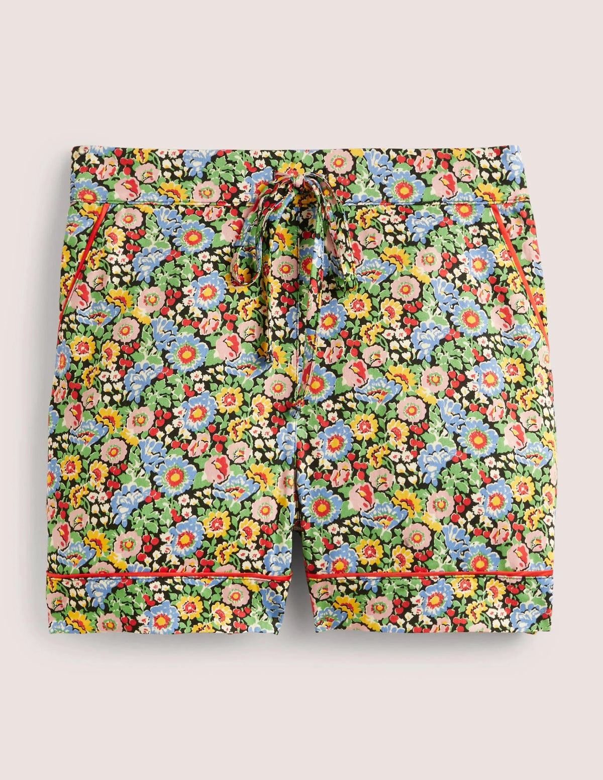 Cotton Pajama Shorts-Multi, Flora Illusion