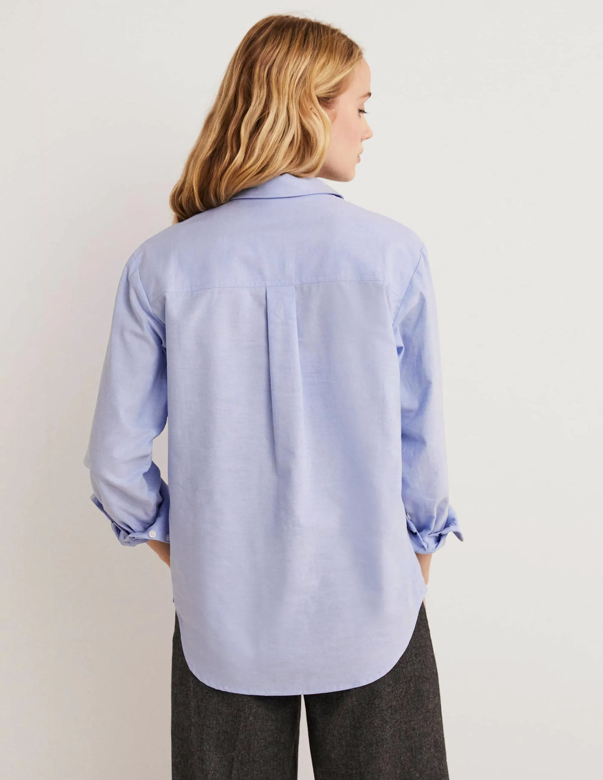 Relaxed Cotton Shirt-Chambray, Embellished