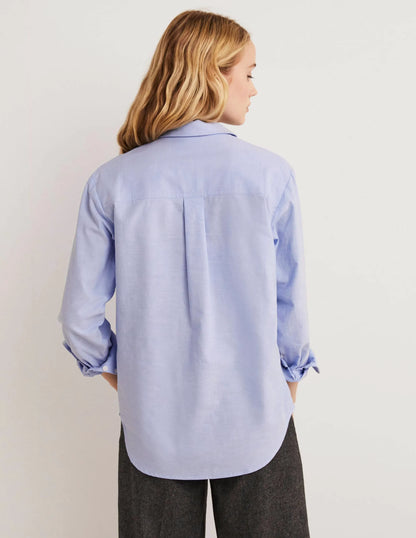 Relaxed Cotton Shirt-Chambray, Embellished