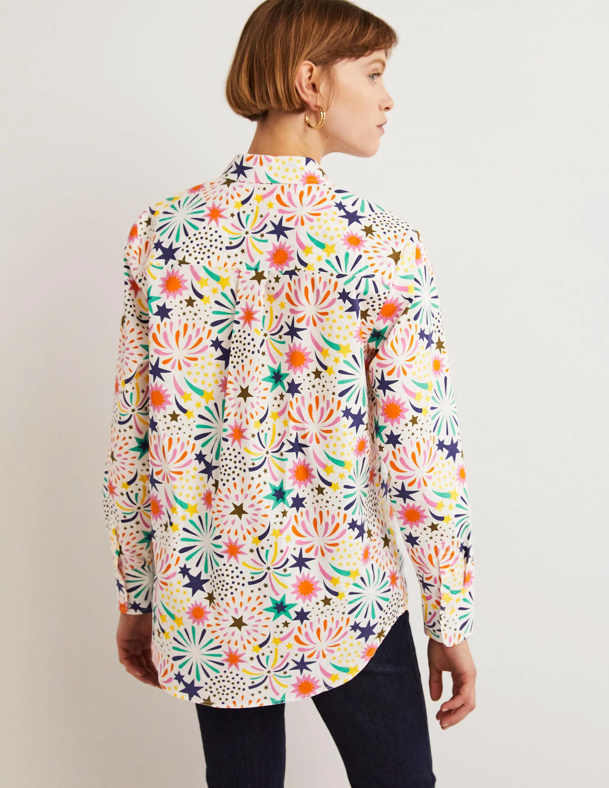 Relaxed Cotton Shirt-Ivory, Fireworks