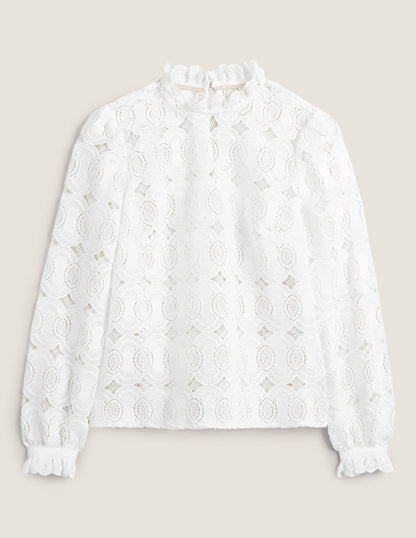 Textured Popover Blouse-White