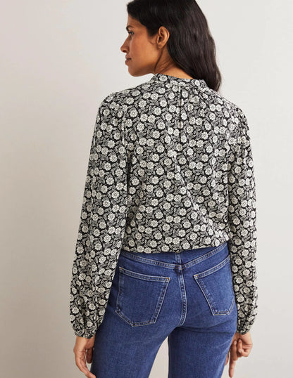 Deep Sleeve Jersey Shirt-Black, Botanica