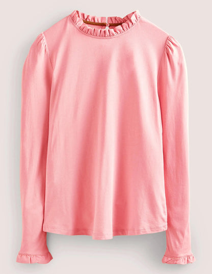 Supersoft Frill Detail Top-Wild Rose