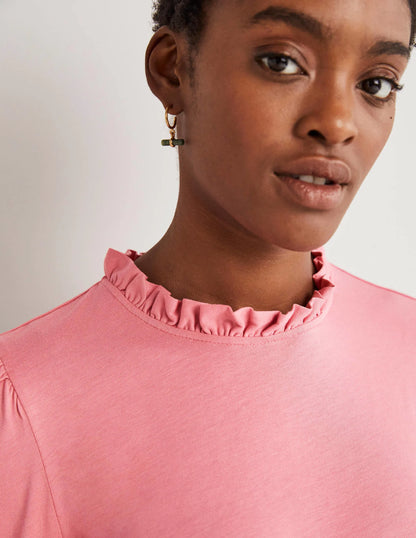 Supersoft Frill Detail Top-Wild Rose