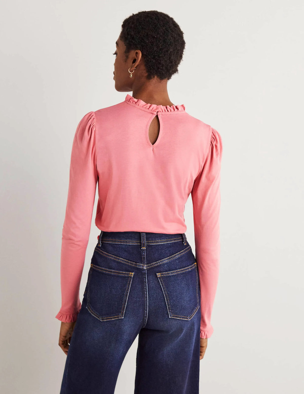 Supersoft Frill Detail Top-Wild Rose