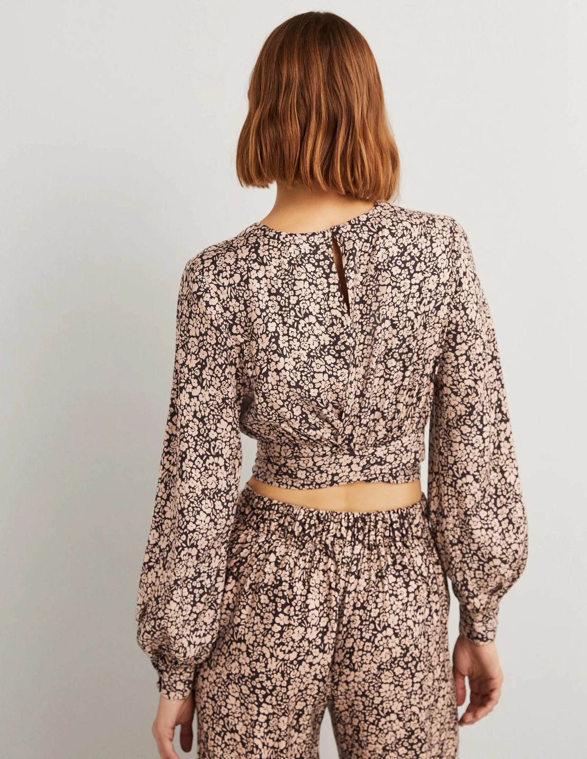 Long Sleeve Crop Top-Rope, Petal Bloom