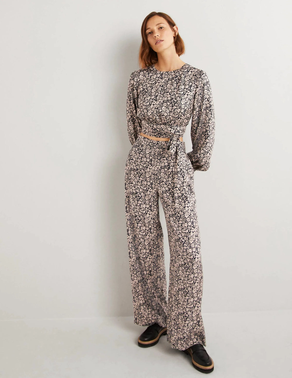 Long Sleeve Crop Top-Rope, Petal Bloom
