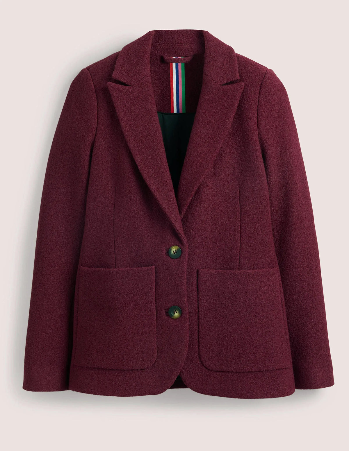 Bella Textured Wool Blazer-Mulled Wine