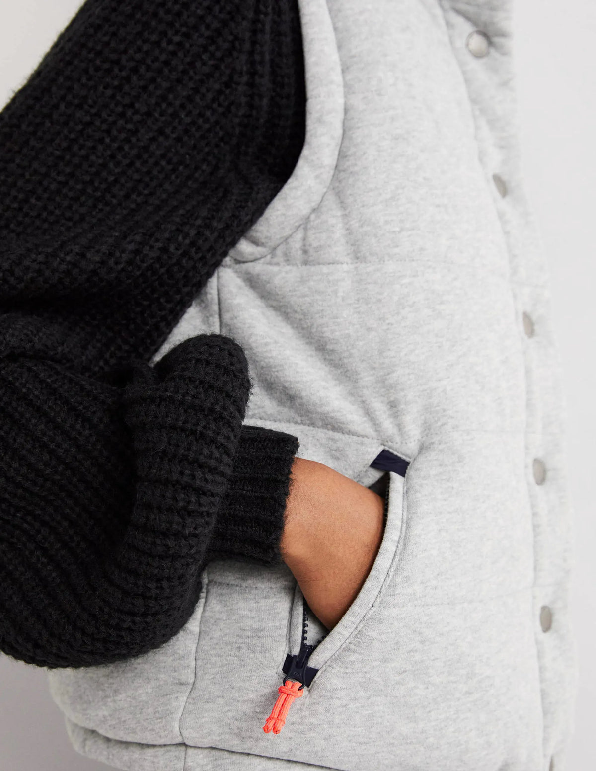 Reversible Vest-Grey Marl with Navy