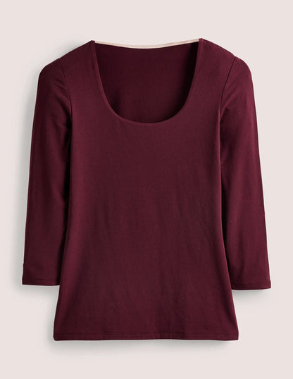 Double Layer Front Top-Mulled Wine Purple
