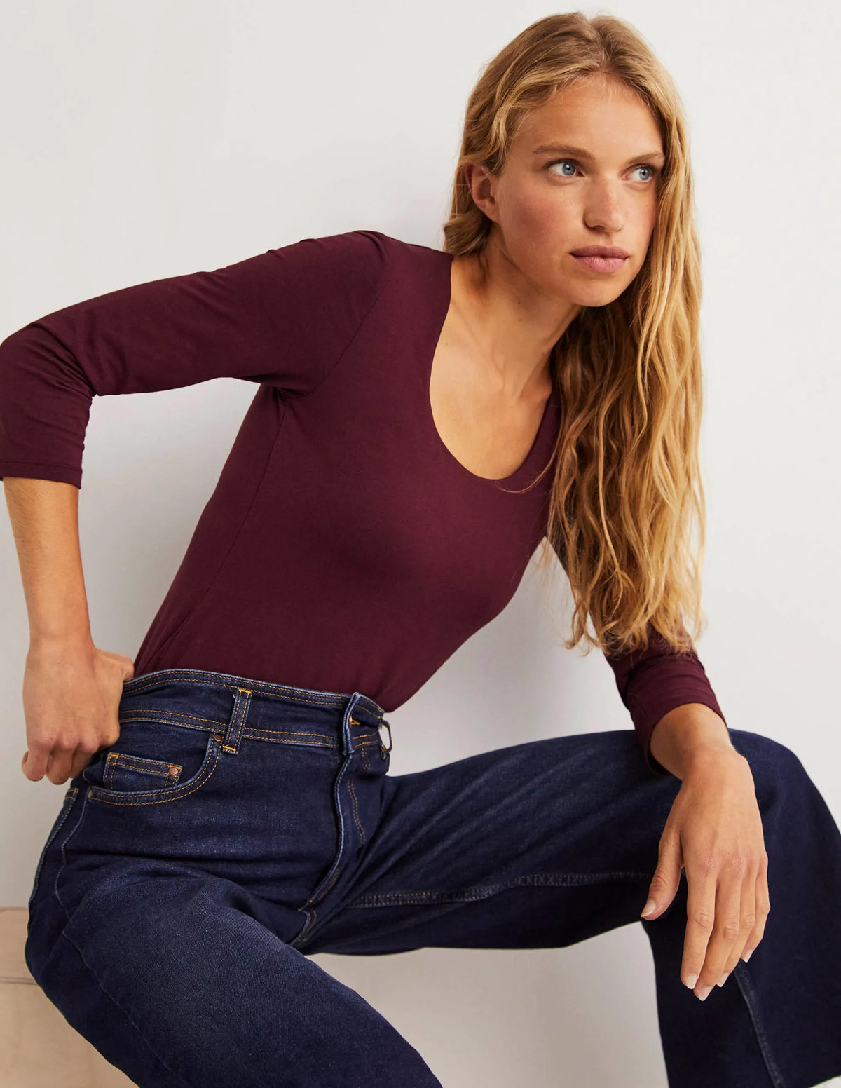 Double Layer Front Top-Mulled Wine Purple