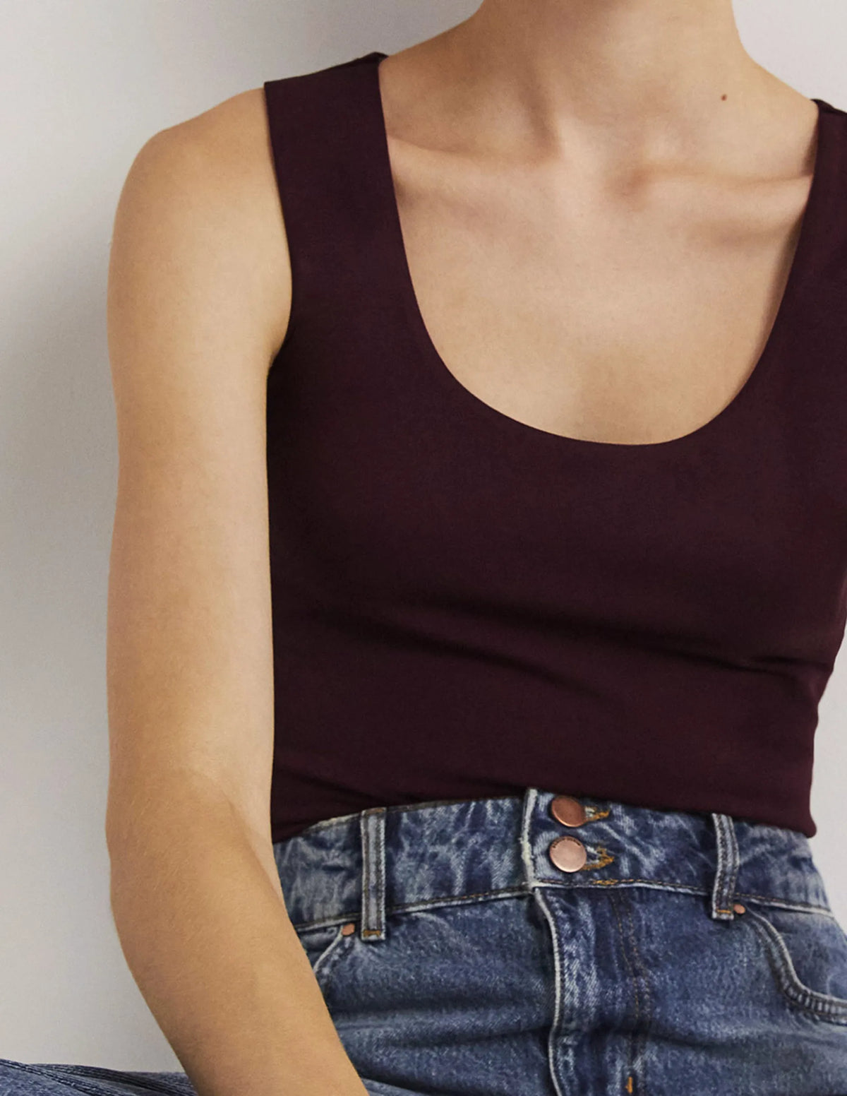Double Layer Tank-Mulled Wine Purple