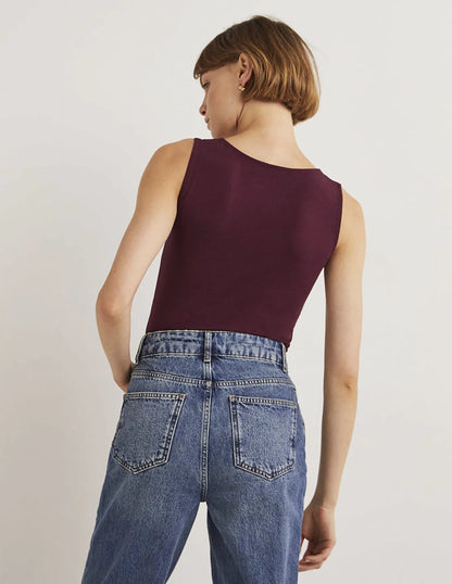 Double Layer Tank-Mulled Wine Purple