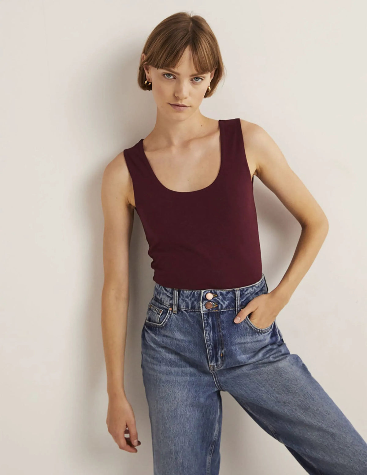 Double Layer Tank-Mulled Wine Purple