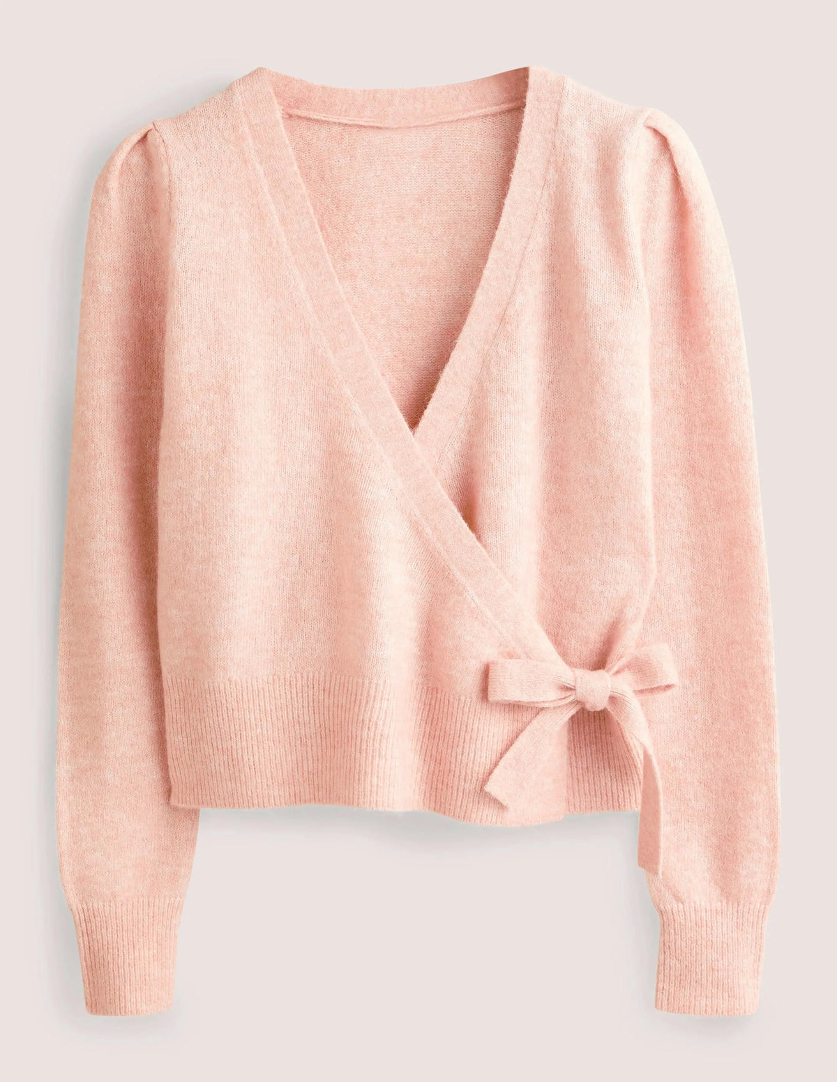 Fluffy Wrap Cardigan-Pink Frosting