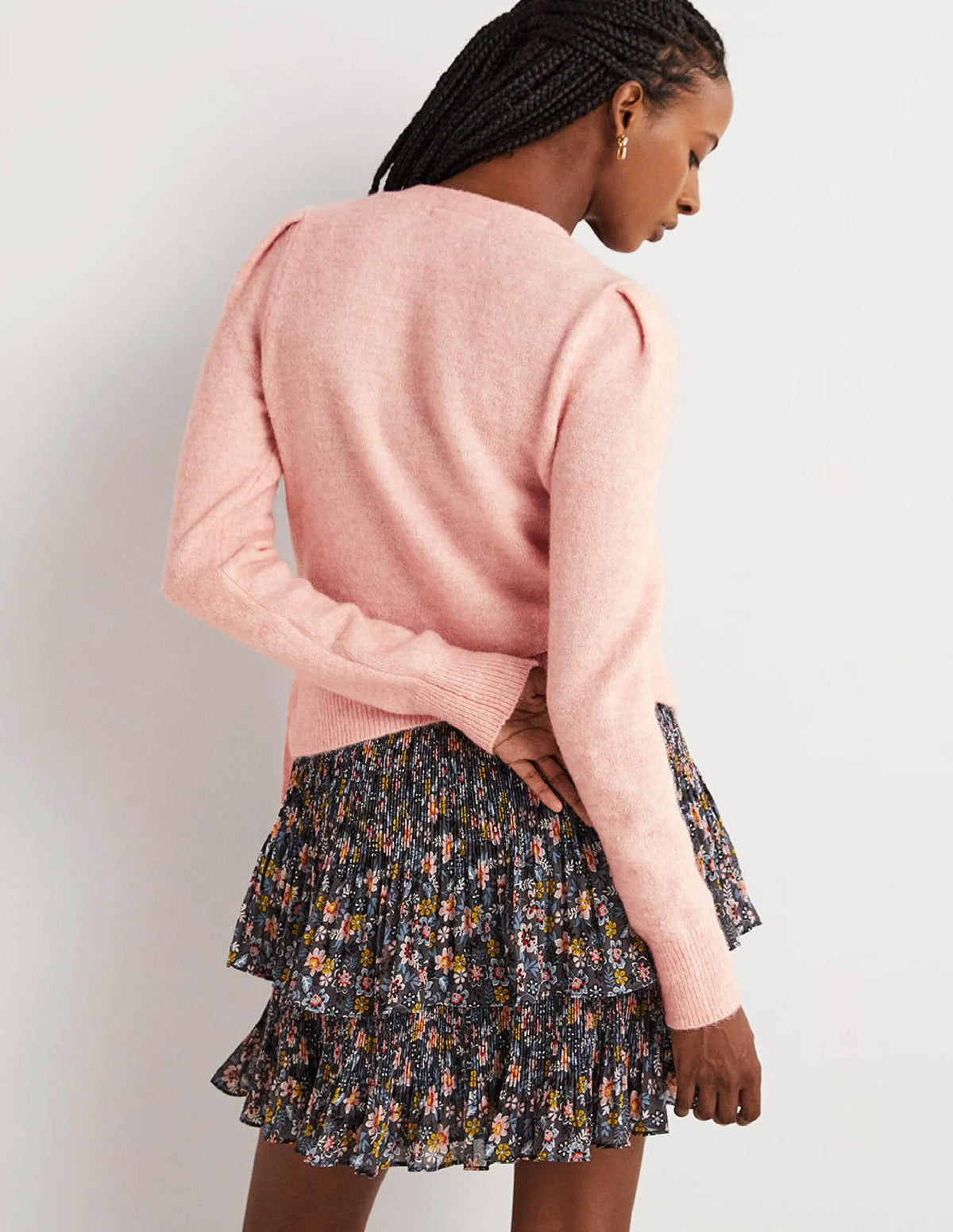 Fluffy Wrap Cardigan-Pink Frosting