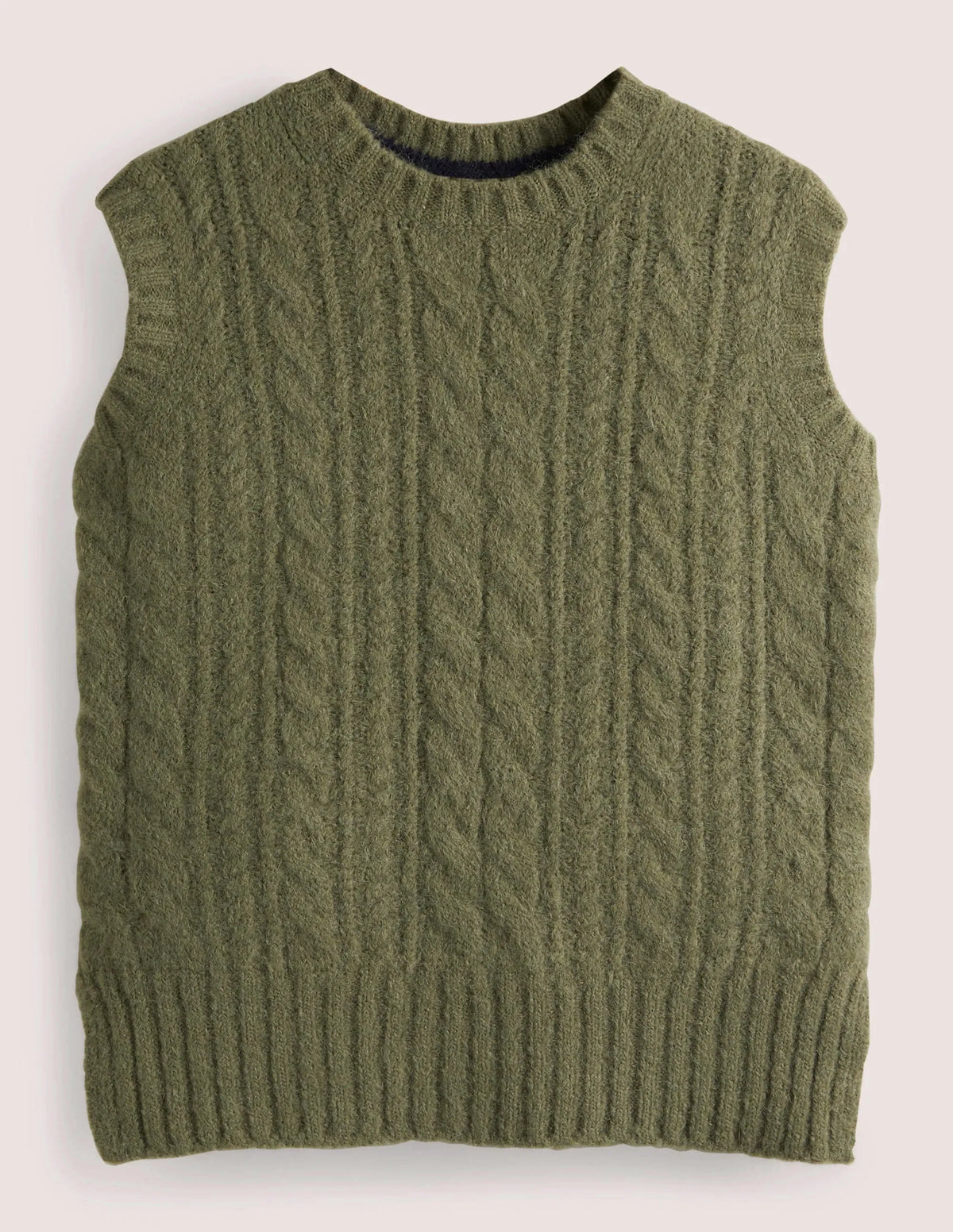 Relaxed Cable Sweater Vest-Kale Green