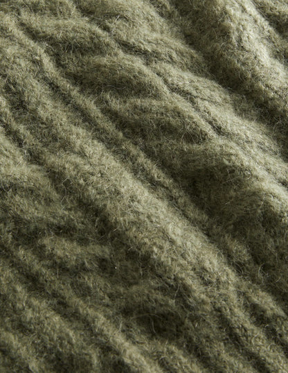 Relaxed Cable Sweater Vest-Kale Green