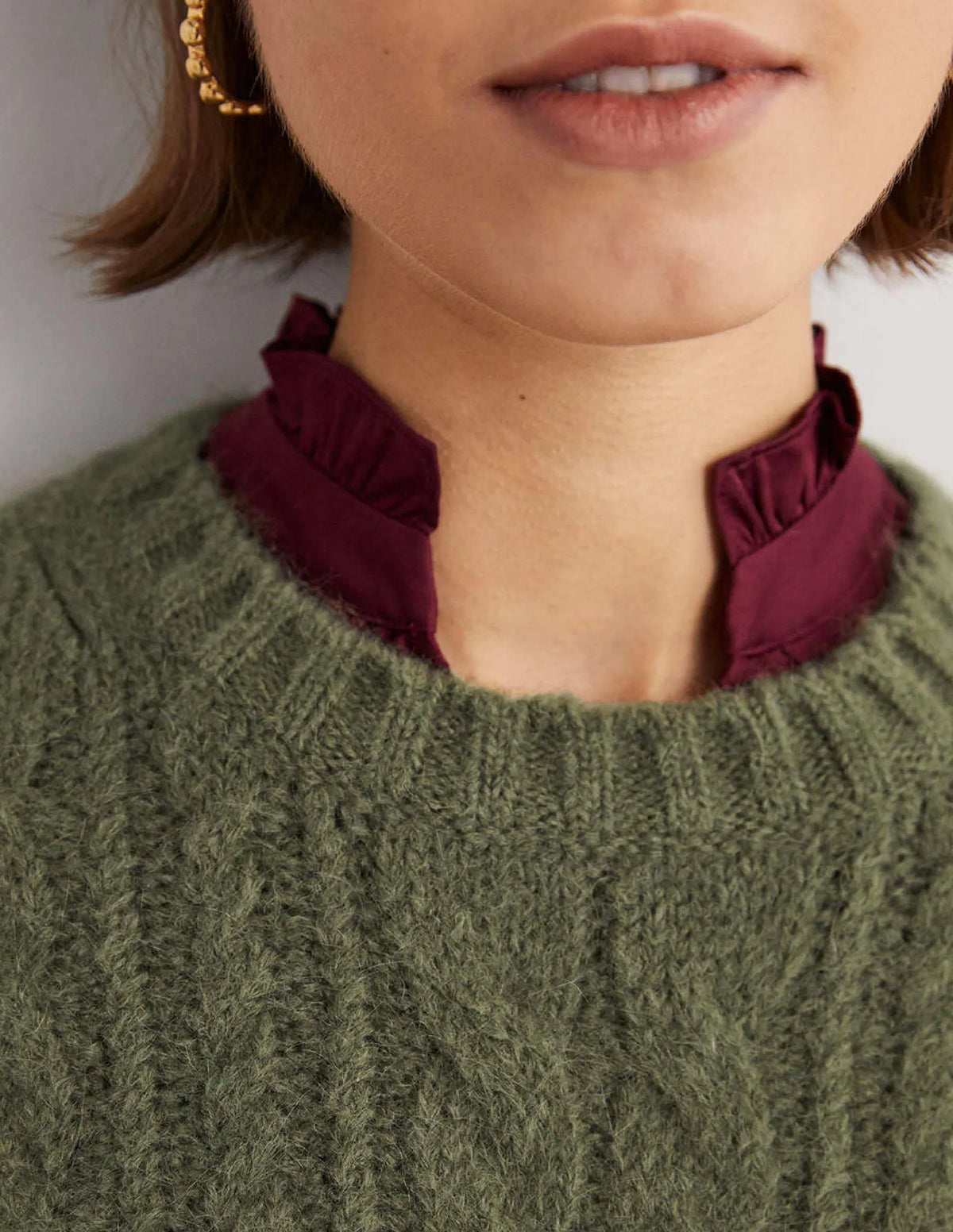 Relaxed Cable Sweater Vest-Kale Green
