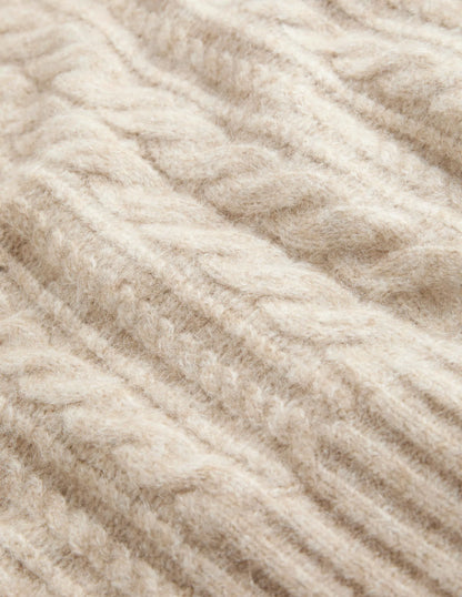 Relaxed Cable Sweater Vest-Chinchilla Melange